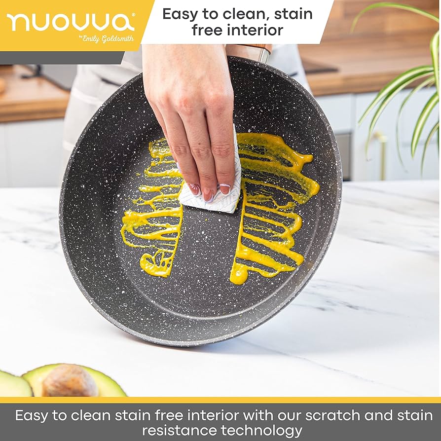 Non Stick Pots and Pans Set – Kitchen Cookware Set with Lid – Induction Hob Pots Set – 15pc Non Stick Cooking Set – Cooking Marble Saucepan Pots and Frying Pan – Juego de Ollas Para Cocina