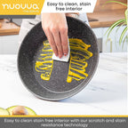 Non Stick Pots and Pans Set – Kitchen Cookware Set with Lid – Induction Hob Pots Set – 15pc Non Stick Cooking Set – Cooking Marble Saucepan Pots and Frying Pan – Juego de Ollas Para Cocina