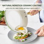 Pots and Pans Set Non Stick - Ceramic Cookware Set with Cooking Utensils Set, Non Toxic Kitchen Cookware Sets