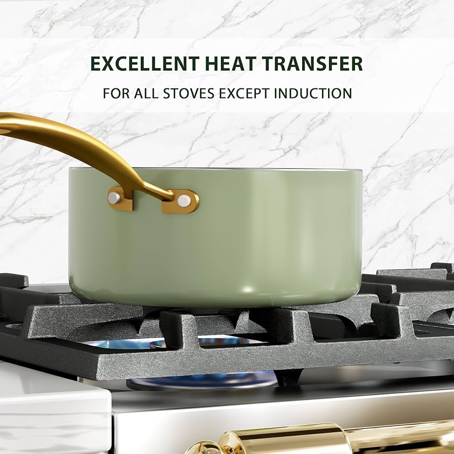 Pots and Pans Set Non Stick - Ceramic Cookware Set with Cooking Utensils Set, Non Toxic Kitchen Cookware Sets