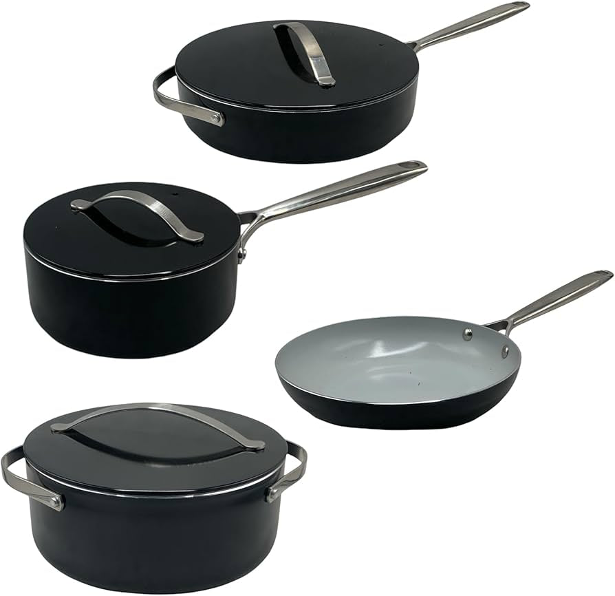 Pot Set 7pc Ceramic Coated Aluminium Italiano Collection