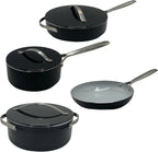 Pot Set 7pc Ceramic Coated Aluminium Italiano Collection