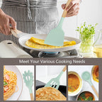 Cooking Utensils Set - 19 Piece Set with 11 Spatulas, 6 Sharp Knives, Silicone Utensils & Cutting Board