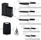 Cooking Utensils Set,19 Kitchen Set Utensils Set with 11 Pieces Spatula Cooking Utensils,Heat Resistant Silicone Utensils 6 Piece Sharp Knife Set 2 Pieces Utensil Cutting Board (Black 19 PCS Set)