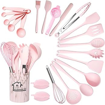 Silicone Utensil Set Kitchen Utensils, 22PCS Cooking Utensils Set, Turner Spatula Tong Spoon Non-Stick Heat Resistant