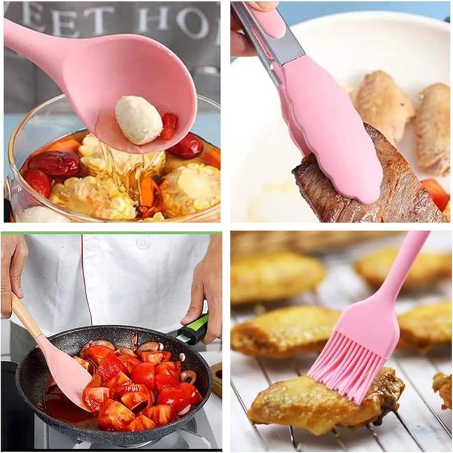 Silicone Utensil Set Kitchen Utensils, 22PCS Cooking Utensils Set, Turner Spatula Tong Spoon Non-Stick Heat Resistant