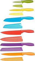 Basics Color-Coded Kitchen 12-Piece Knife Set, 6 Knives with 6 Blade Guards, Multicolo