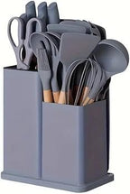 19-Piece Non-Toxic Silicone Cooking Utensils Set with Holder - Heat-Resistant Kitchen Aid Accessories, Non-Stick Silicone Cutlery Set for Kitchen