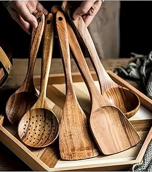 Kitchen Utensil Set, 5pcs Wooden Set