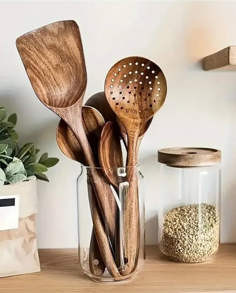 Kitchen Utensil Set, 5pcs Wooden Set